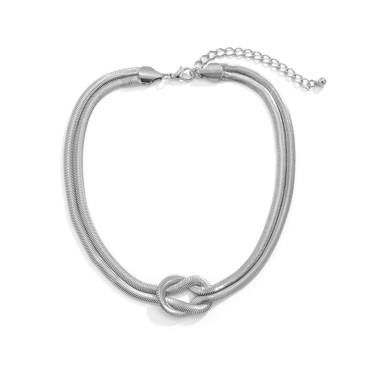 Collar de clavícula con cadena anudada geométrica de hip hop de hierro al por mayor